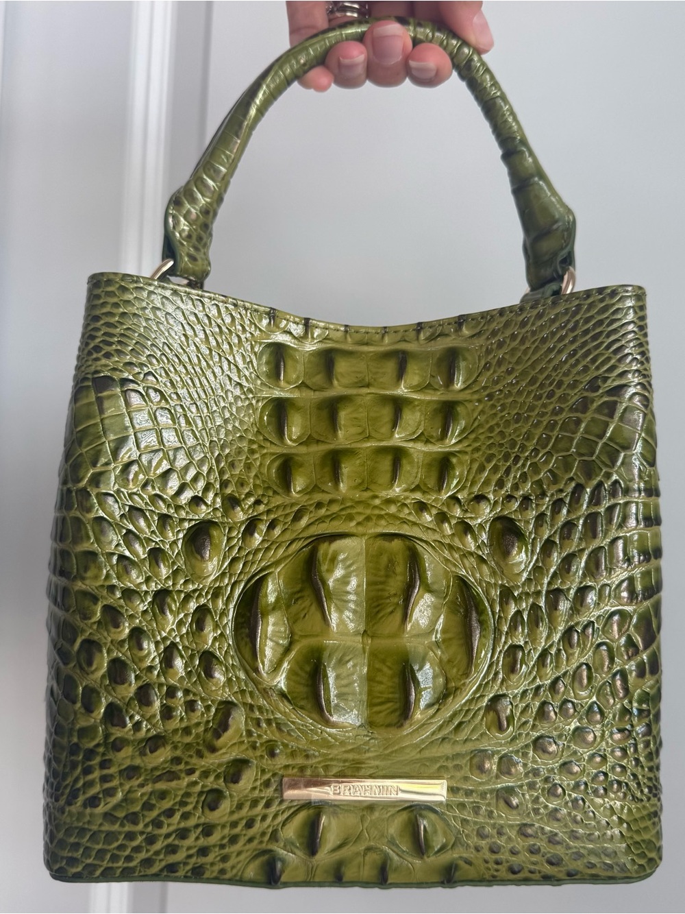 Brahmin Mini Amelia Olive Green Melbourne Leather